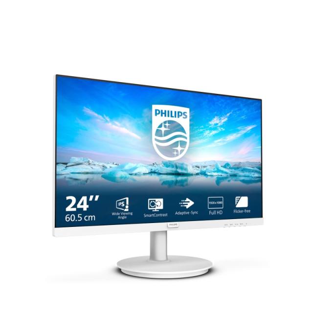 Philips - V Line 241V8AW/00 pantalla para PC 60,5 cm (23.8") 1920 x 1080 Pixeles Full HD LCD Blanco