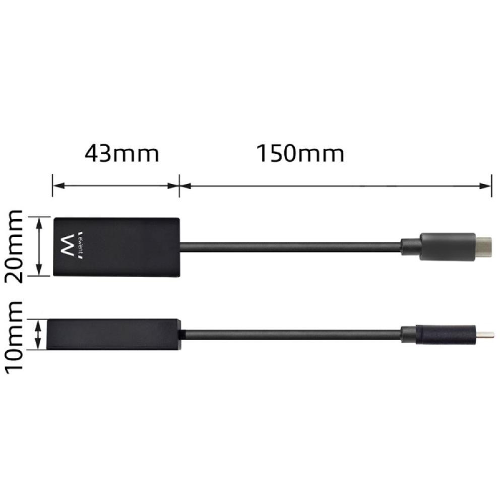 Ewent - EW9823 adaptador de cable de vídeo 0,15 m USB Tipo C HDMI tipo A (Estándar) Negro