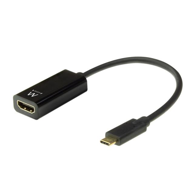 Ewent - EW9823 adaptador de cable de vídeo 0,15 m USB Tipo C HDMI tipo A (Estándar) Negro