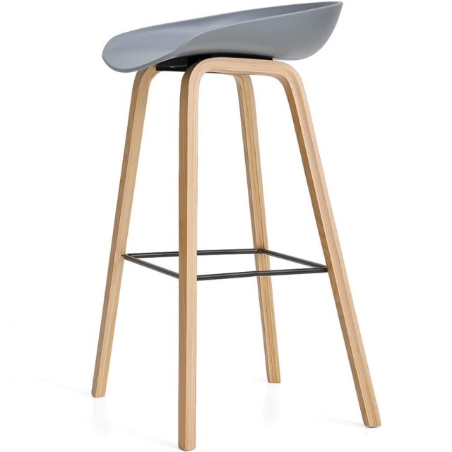 Taburete DANTE NEW, metal, polipropileno gris