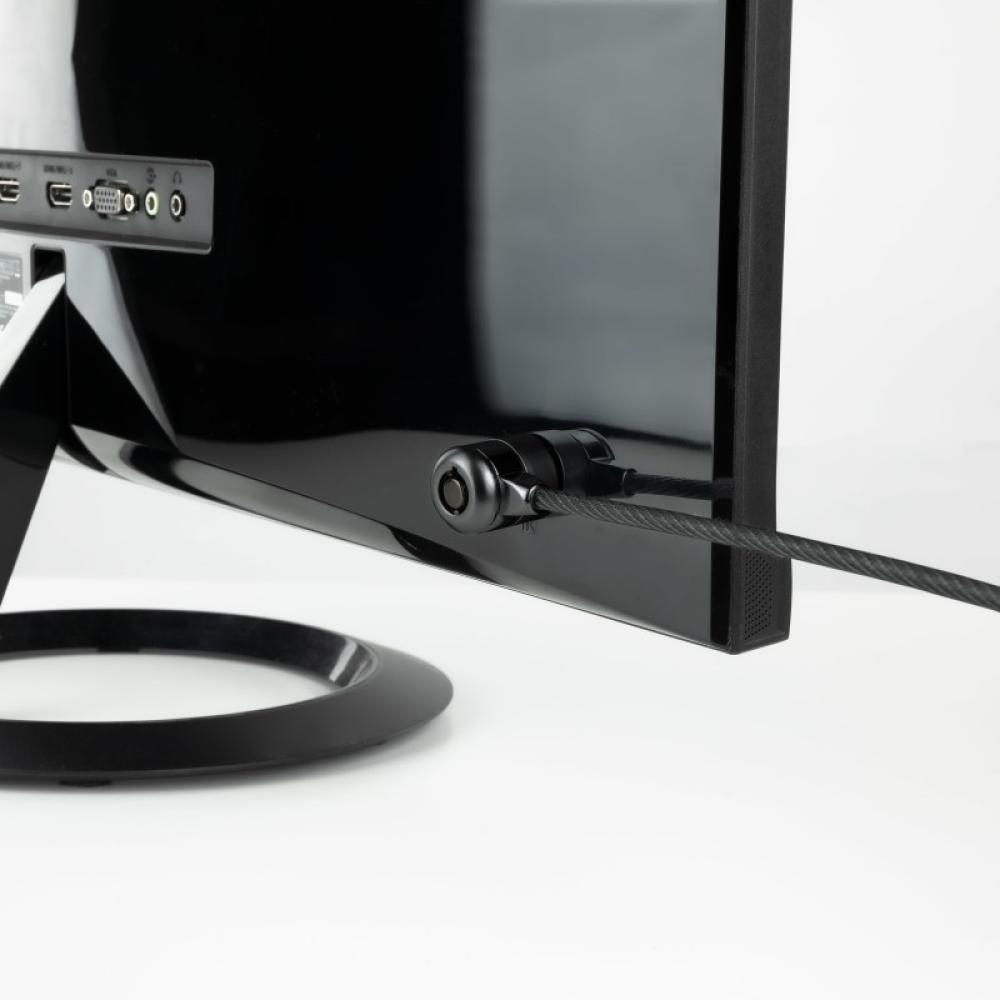 TooQ - Cable de Seguridad con Llave para Portátiles 1.5 metros, Gris Oscuro