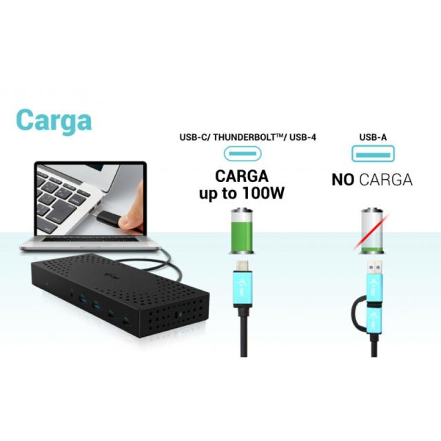 i-tec - USB 3.0 / USB-C / Thunderbolt, 3x 4K Docking Station Gen 2 + Power Delivery 100W
