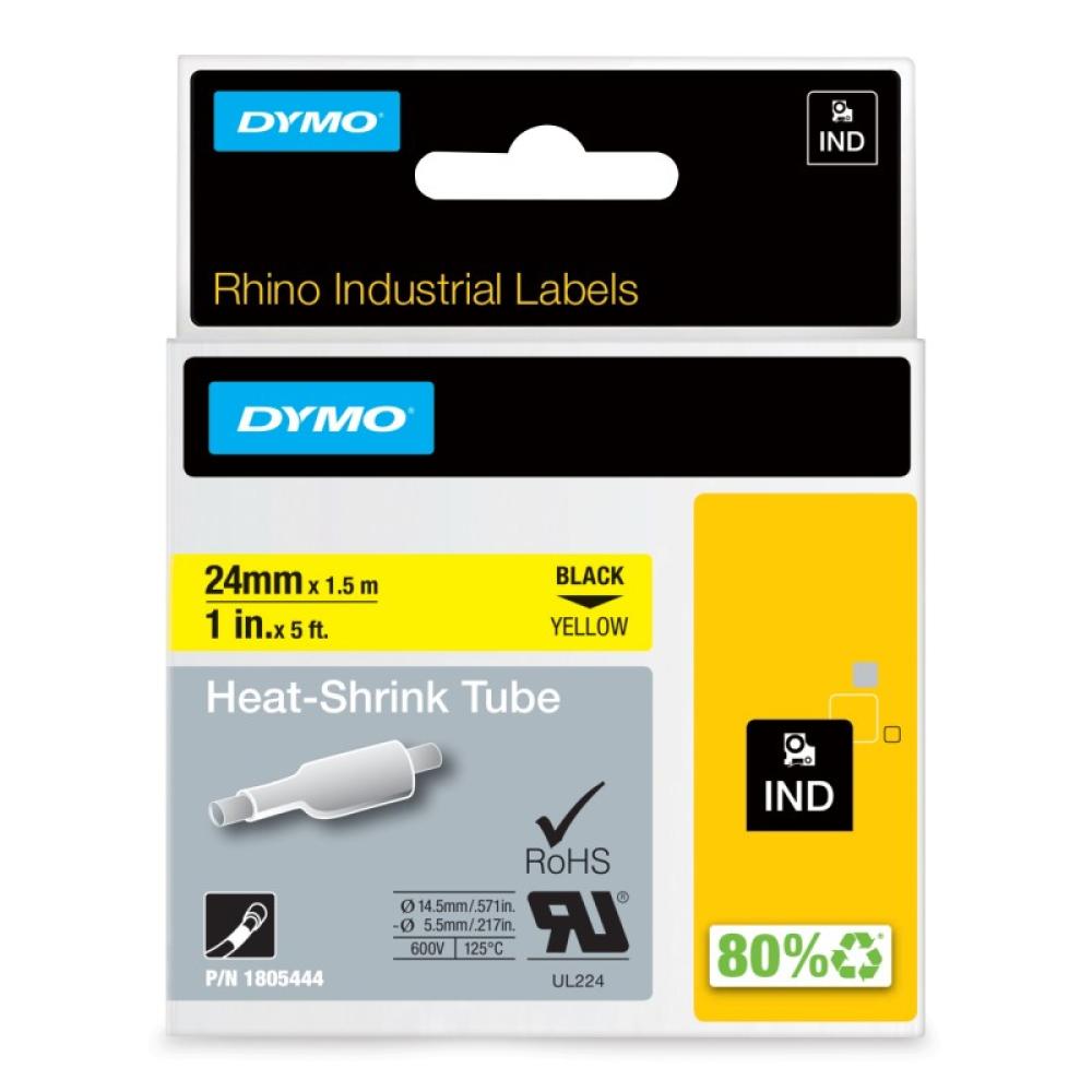 DYMO - Etiquetas para tubos termorretráctiles IND - 24mm x 1,5m