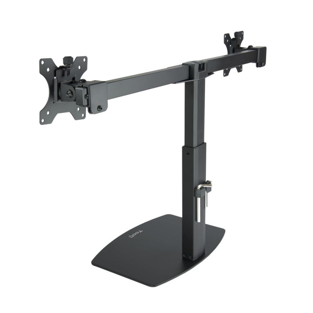 TooQ - Soporte de mesa para 2 pantallas (monitor / plasma / LCD / LED) 17"-27"