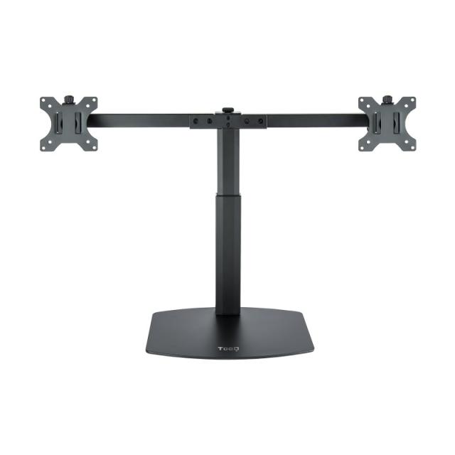 TooQ - Soporte de mesa para 2 pantallas (monitor / plasma / LCD / LED) 17"-27"