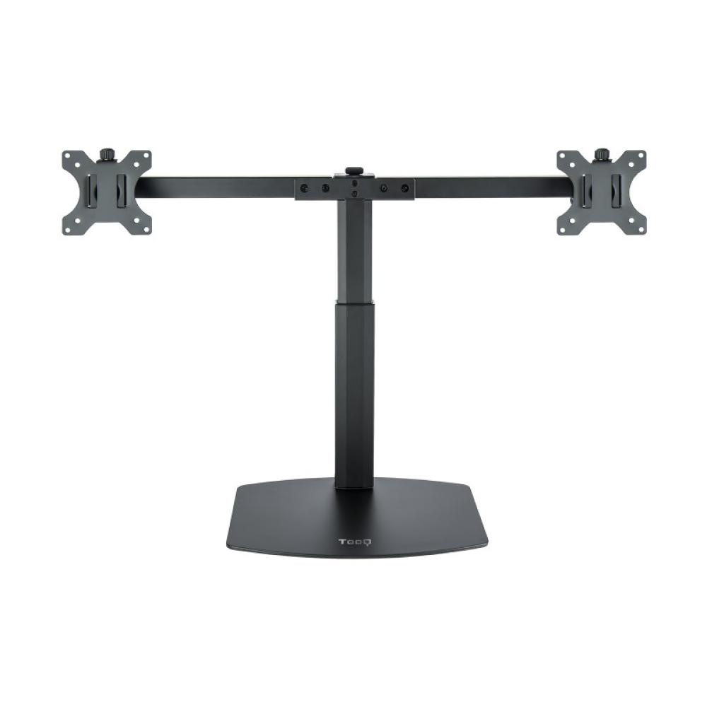 TooQ - Soporte de mesa para 2 pantallas (monitor / plasma / LCD / LED) 17"-27"