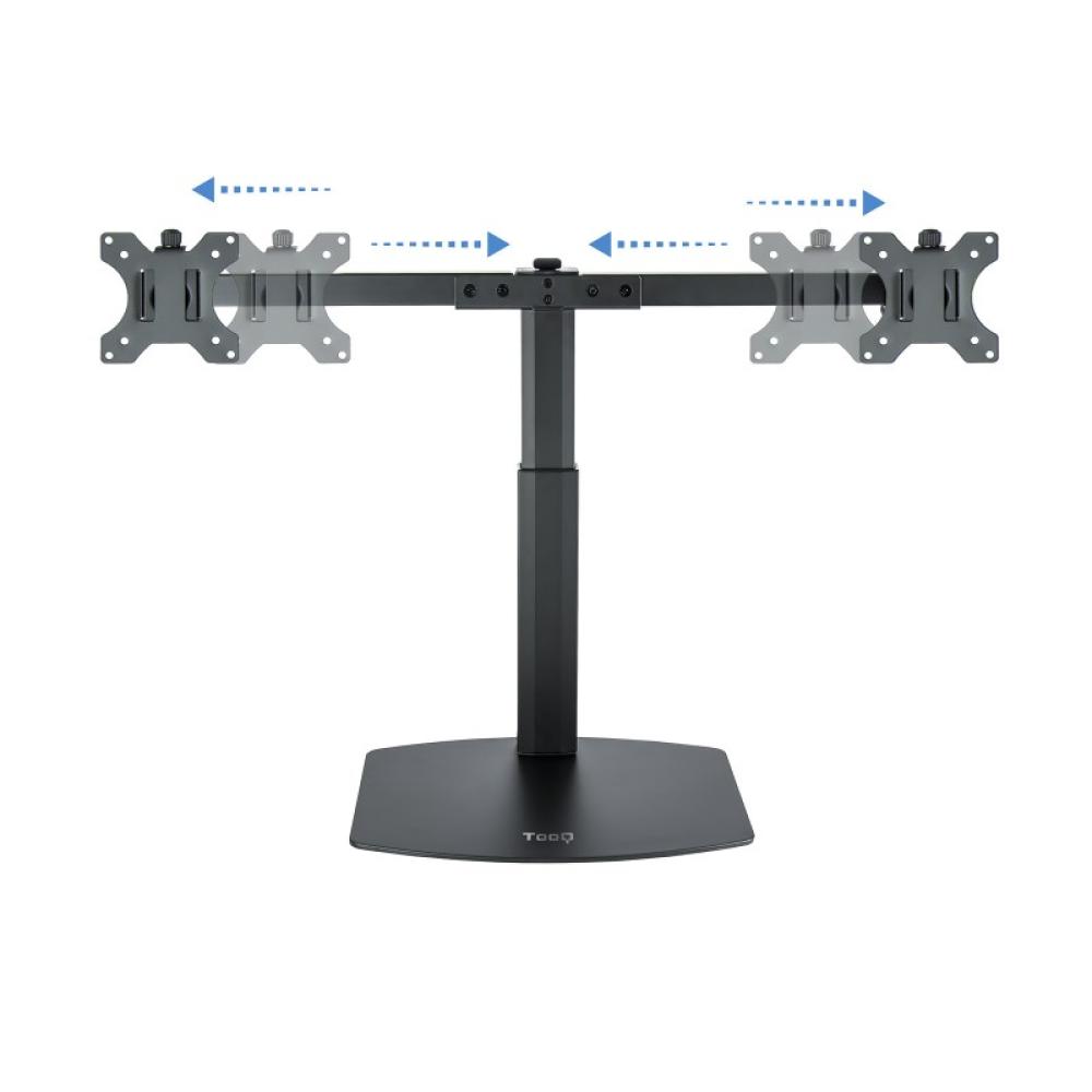 TooQ - Soporte de mesa para 2 pantallas (monitor / plasma / LCD / LED) 17"-27"