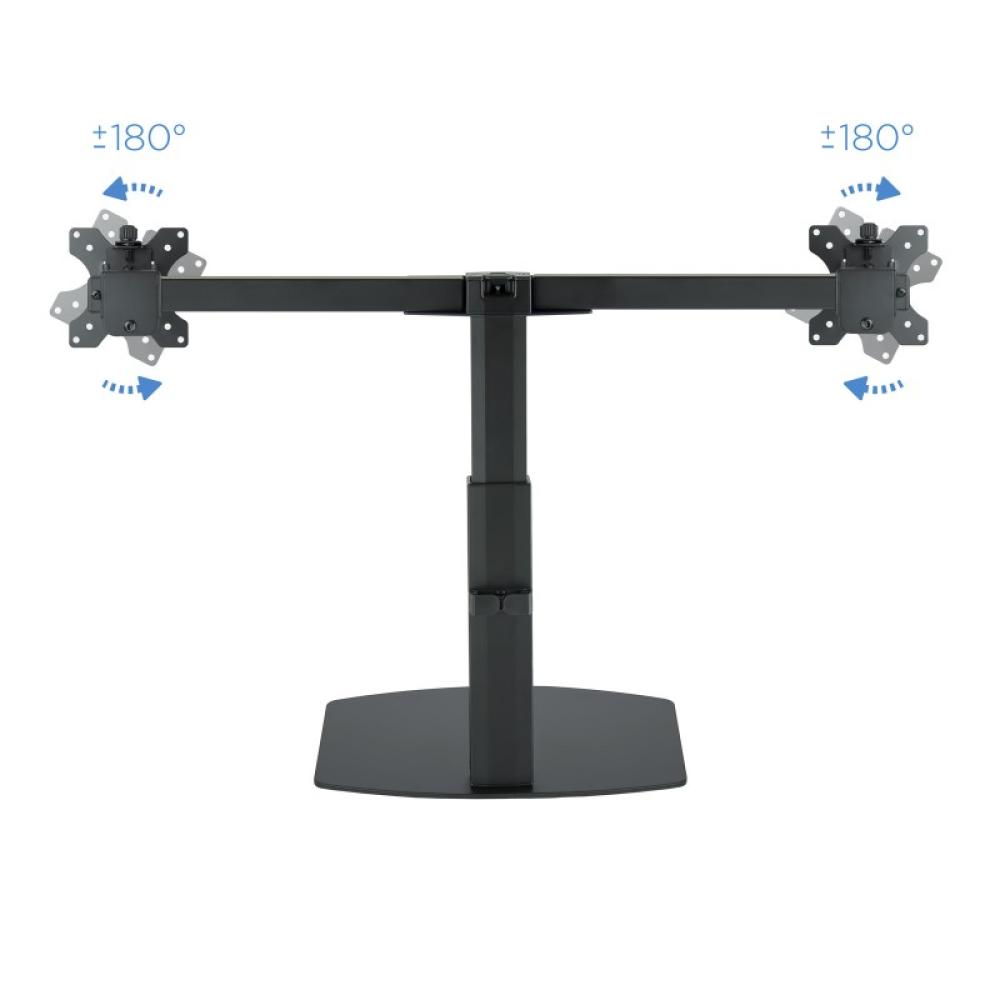 TooQ - Soporte de mesa para 2 pantallas (monitor / plasma / LCD / LED) 17"-27"