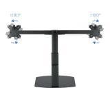 TooQ - Soporte de mesa para 2 pantallas (monitor / plasma / LCD / LED) 17"-27"