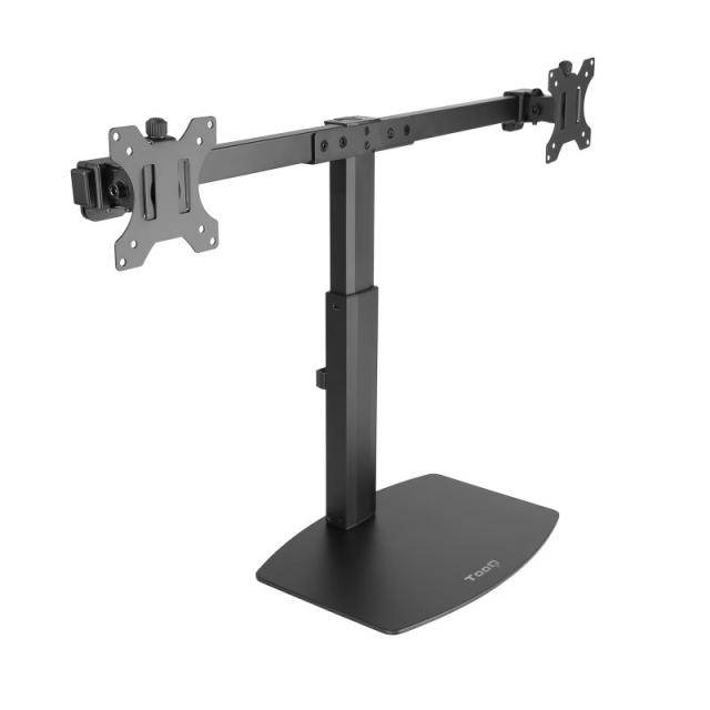 TooQ - Soporte de mesa para 2 pantallas (monitor / plasma / LCD / LED) 17"-27"