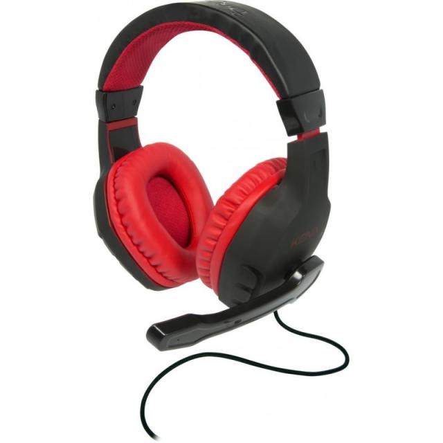 Konix - Drakkar 61881187304 auricular y casco Auriculares Alámbrico Diadema Juego Negro, Rojo