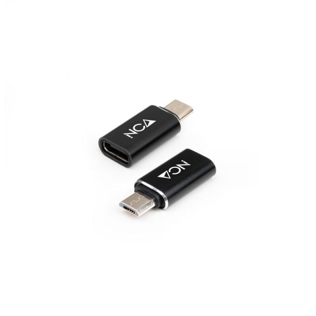 Nanocable - Adaptador Micro USB a USB-C, Micro B/M- USB-C/H, Negro