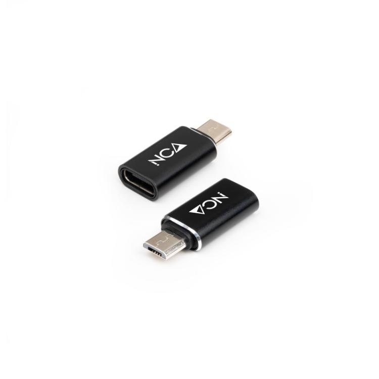 Nanocable - Adaptador Micro USB a USB-C, Micro B/M- USB-C/H, Negro