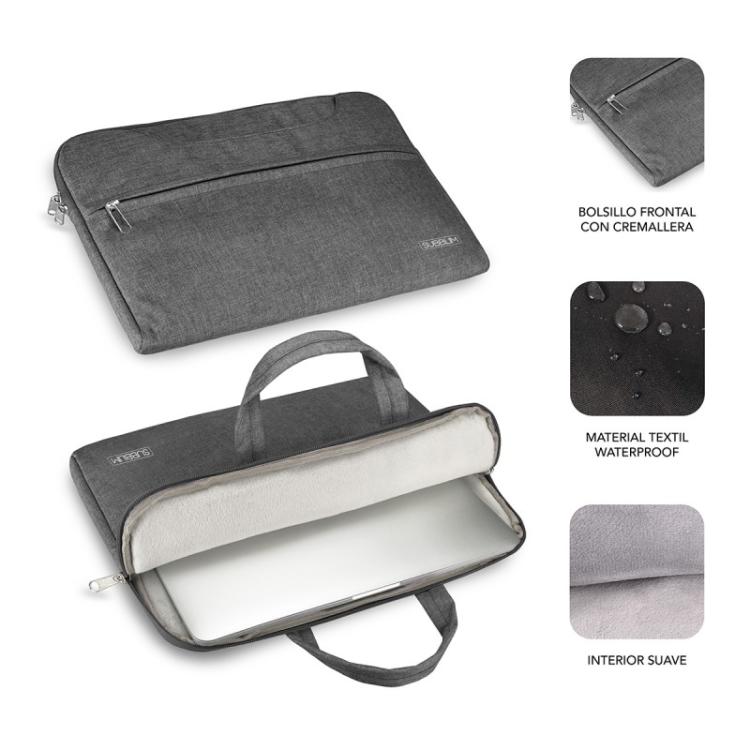 SUBBLIM - Funda Ordenador Business Laptop Sleeve 13,3-14" Grey