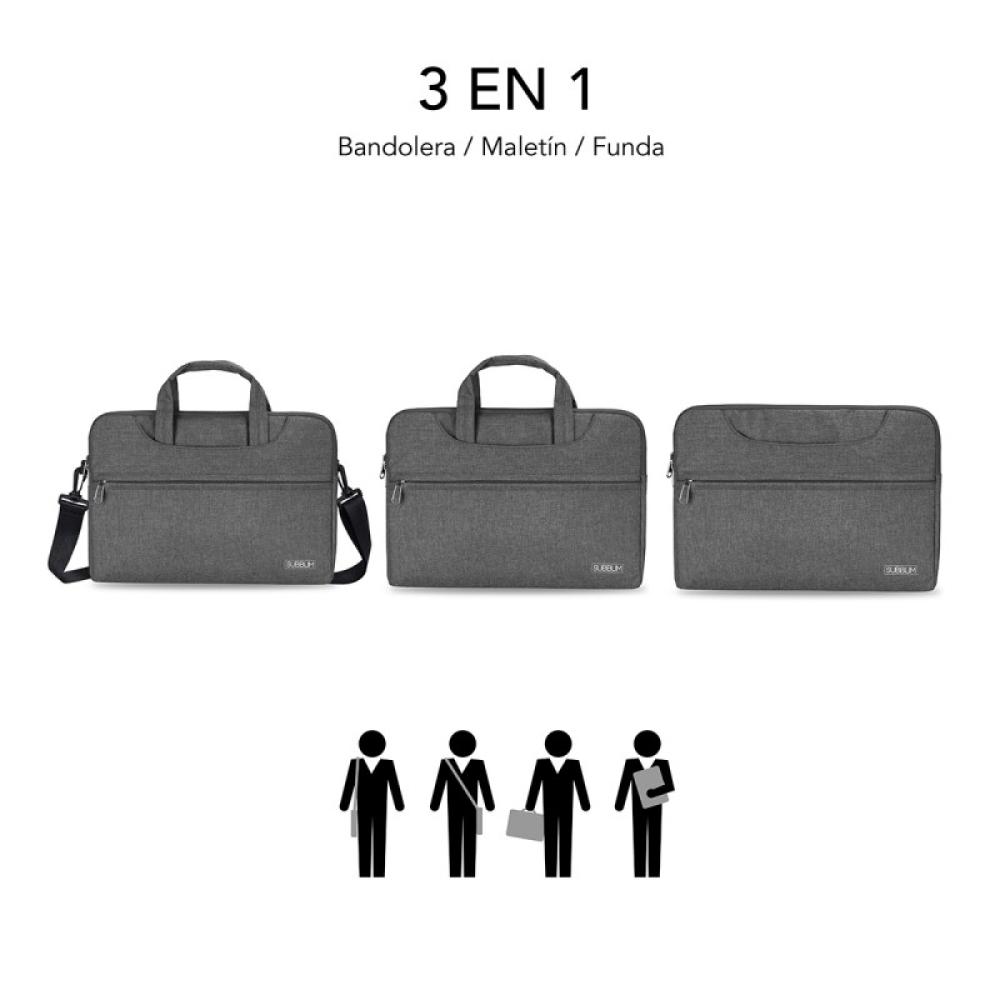 SUBBLIM - Funda Ordenador Business Laptop Sleeve 13,3-14" Grey