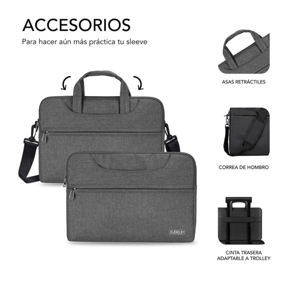 SUBBLIM - Funda Ordenador Business Laptop Sleeve 13,3-14" Grey