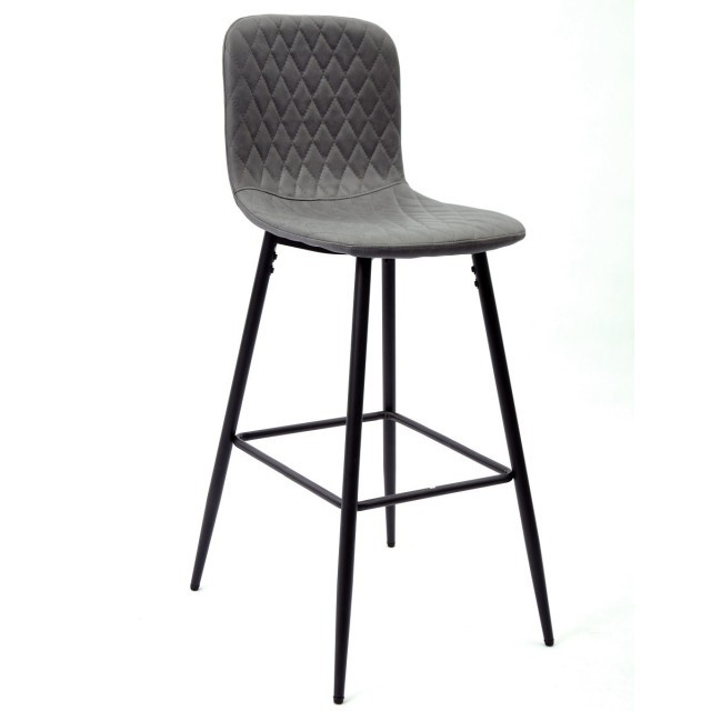 Taburete PITT, metal, tapizado tejido tÃ©cnico 11 gris