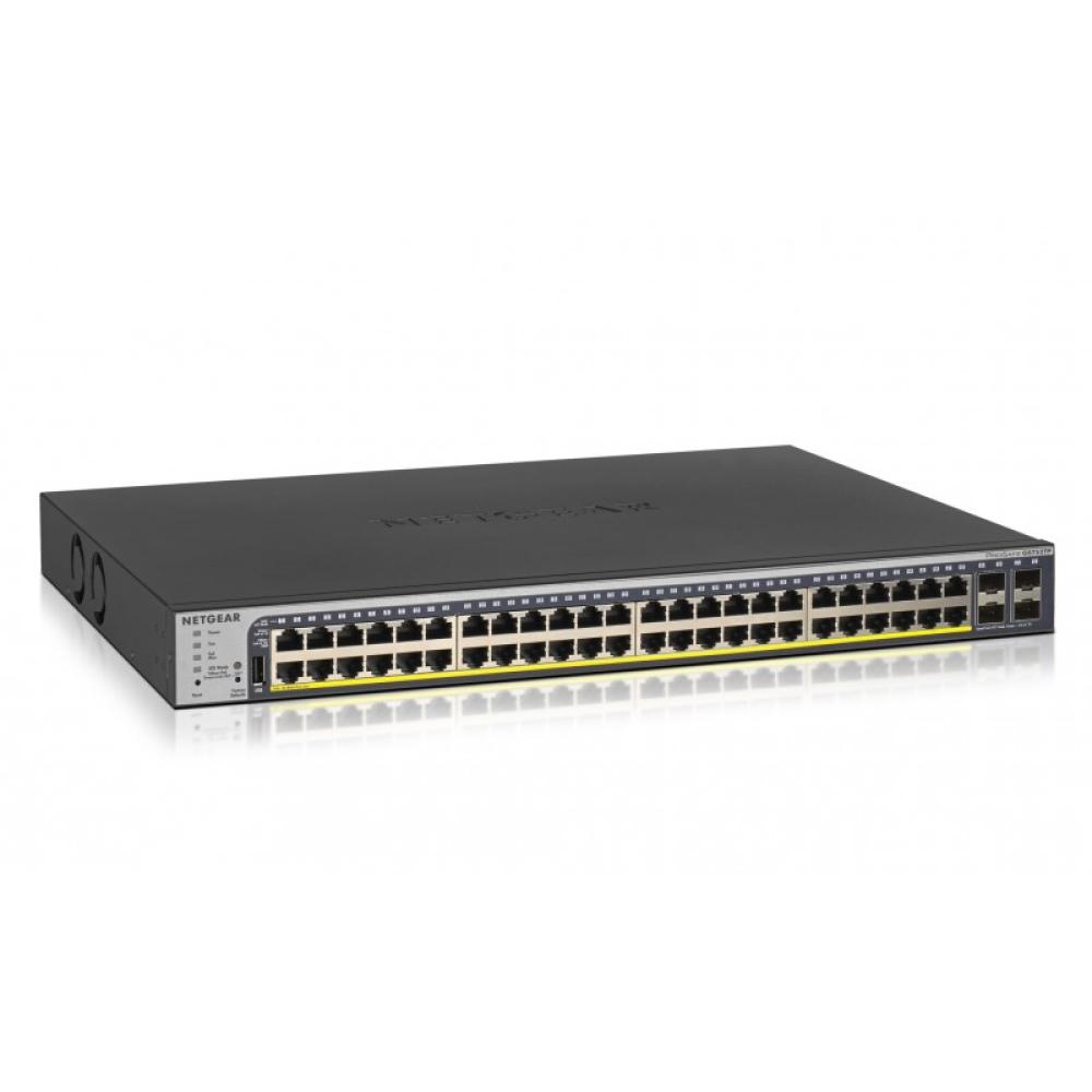 NETGEAR - GS752TP-300EUS switch Gestionado L2/L3/L4 Gigabit Ethernet (10/100/1000) Energía sobre Ethernet (PoE) 1U Negro
