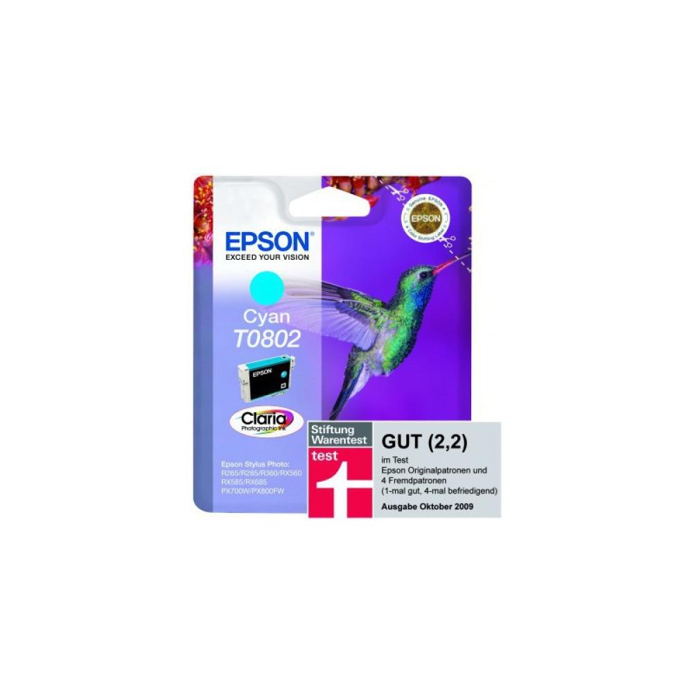 Epson - Hummingbird Singlepack Cyan T0802 Claria Photographic Ink