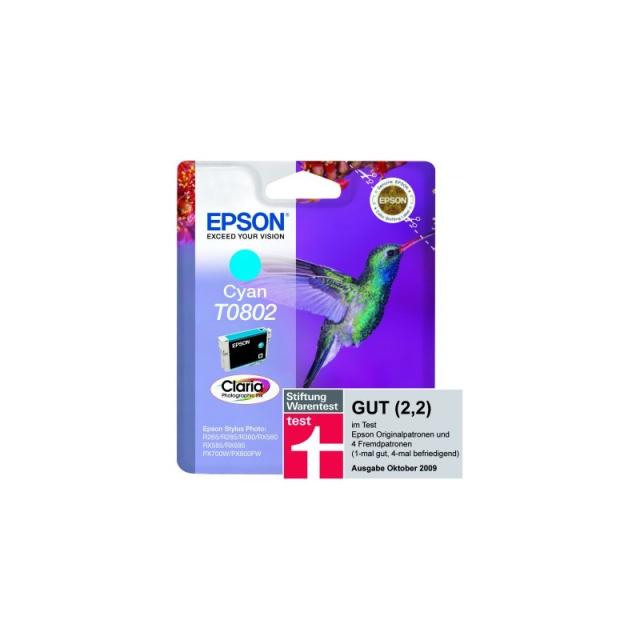Epson - Hummingbird Singlepack Cyan T0802 Claria Photographic Ink
