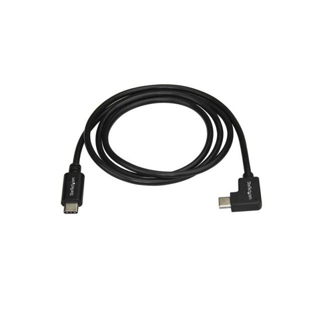 StarTech.com - Cable de 1m USB-C a USB-C Acodado a la Derecha - Cable USB Tipo C en Ángulo a la Derecha - Cable USBC en Ángulo