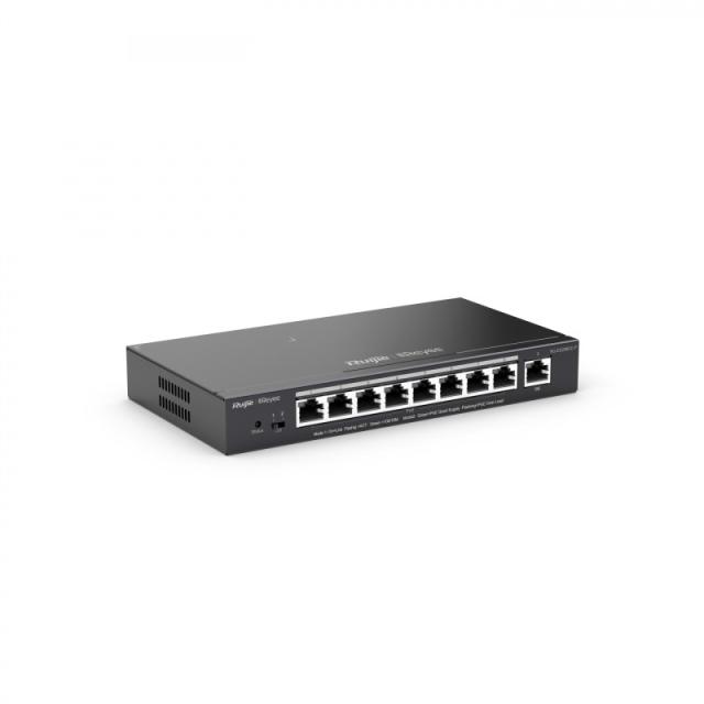 Ruijie Networks - RG-ES209GC-P switch Gestionado Gigabit Ethernet (10/100/1000) Energía sobre Ethernet (PoE) Negro