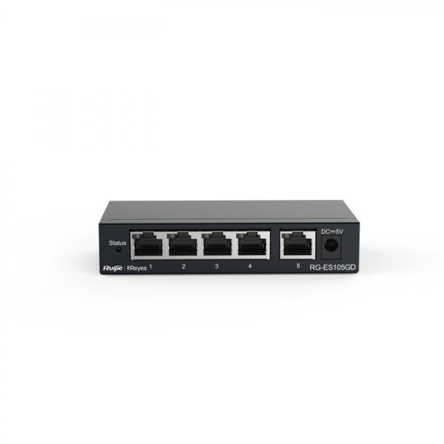 Ruijie Networks - RG-ES105GD switch No administrado Gigabit Ethernet (10/100/1000) Negro