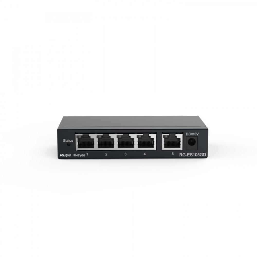 Ruijie Networks - RG-ES105GD switch No administrado Gigabit Ethernet (10/100/1000) Negro