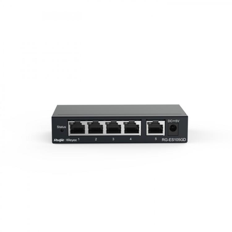 Ruijie Networks - RG-ES105GD switch No administrado Gigabit Ethernet (10/100/1000) Negro