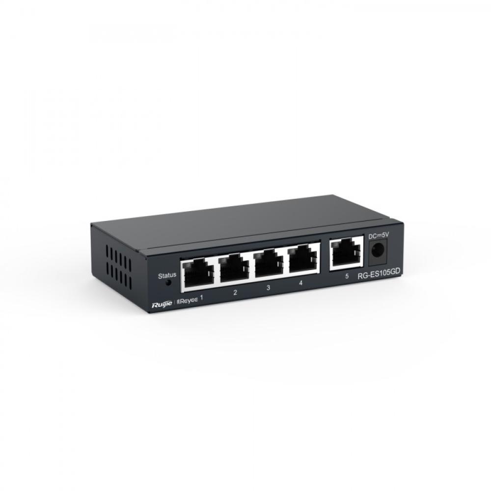 Ruijie Networks - RG-ES105GD switch No administrado Gigabit Ethernet (10/100/1000) Negro