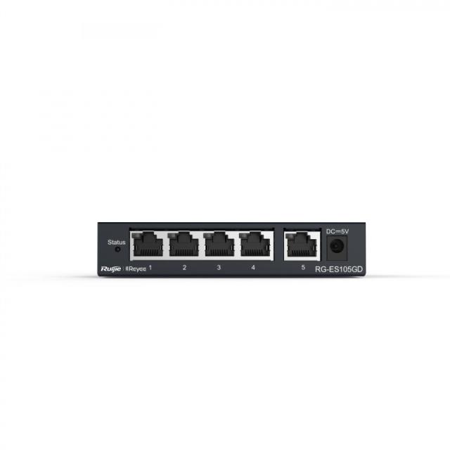 Ruijie Networks - RG-ES105GD switch No administrado Gigabit Ethernet (10/100/1000) Negro