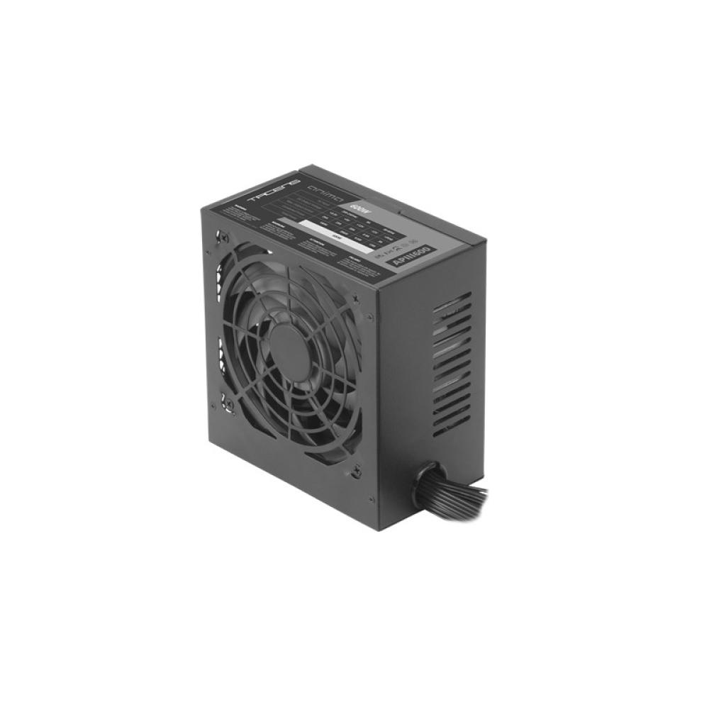Tacens - APIII600, Fuente Alimentación PC ATX 600W, Tecnología SMD 85% Bronze 12V, Ventilador Ultra-silencioso 12cm, Negro