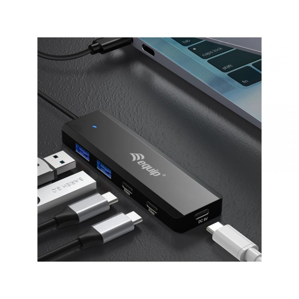 Equip - 128964 hub de interfaz USB 3.2 Gen 1 (3.1 Gen 1) Type-C 5000 Mbit/s Negro