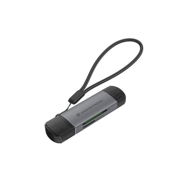 Conceptronic - BIAN05G lector de tarjeta USB 3.2 Gen 1 (3.1 Gen 1) Type-A/Type-C Gris