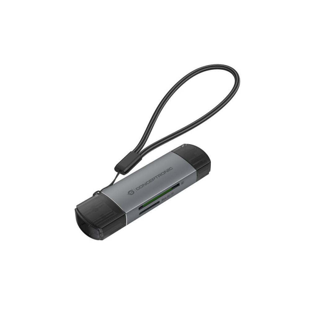 Conceptronic - BIAN05G lector de tarjeta USB 3.2 Gen 1 (3.1 Gen 1) Type-A/Type-C Gris