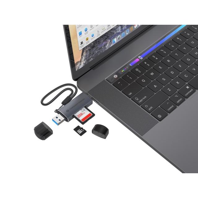 Conceptronic - BIAN05G lector de tarjeta USB 3.2 Gen 1 (3.1 Gen 1) Type-A/Type-C Gris