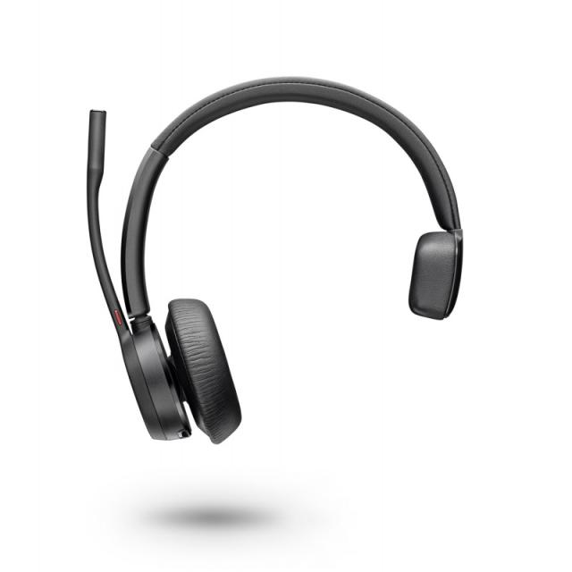 HP Poly - Auriculares Poly Voyager 4310 con certificación para Microsoft Teams + llave BT700 + soporte de carga