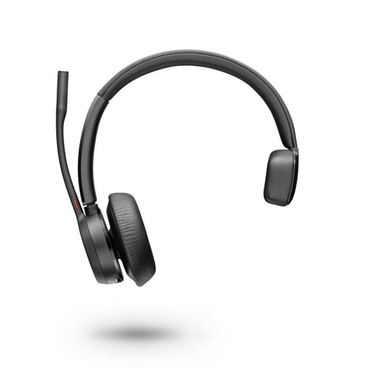 HP Poly - Auriculares Poly Voyager 4310 con certificación para Microsoft Teams + llave BT700 + soporte de carga