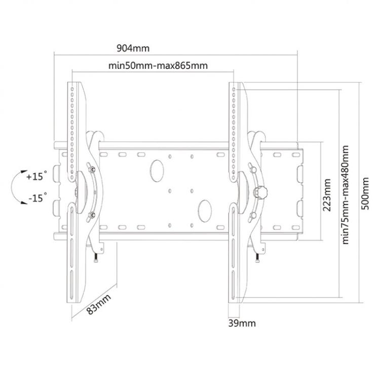Neomounts - PLASMA-W200BLACK Soporte de pared para TV 37-85" - inclinable