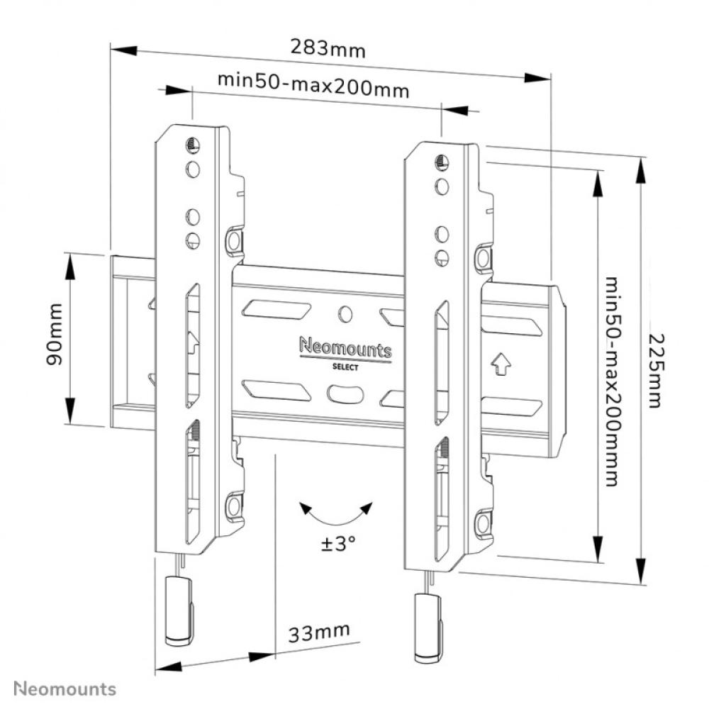 Neomounts - WL30S-850BL12 Soporte de pared para TV 24-65" - fijo - bloqueable - instalación rápida