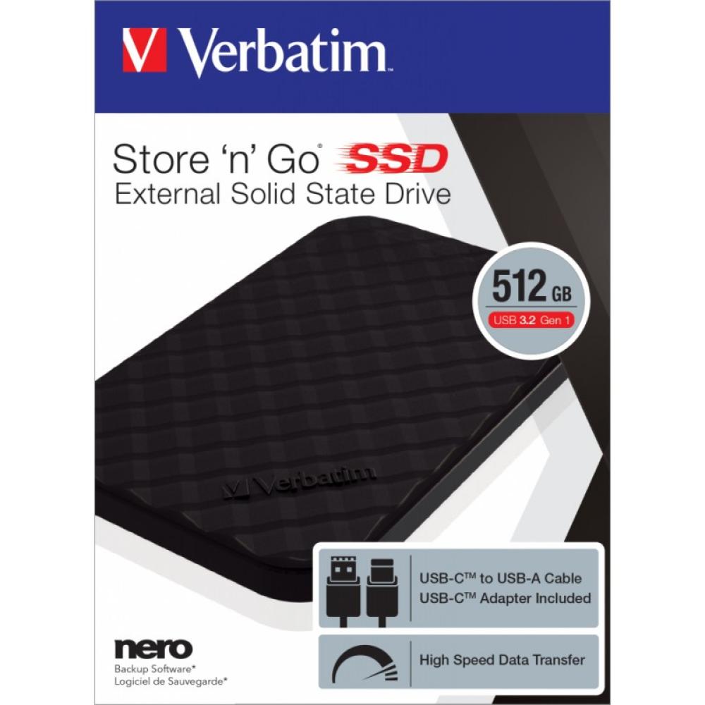Verbatim - SSD Store ''n'' Go portátil USB 3.2 GEN 1 de 512 GB