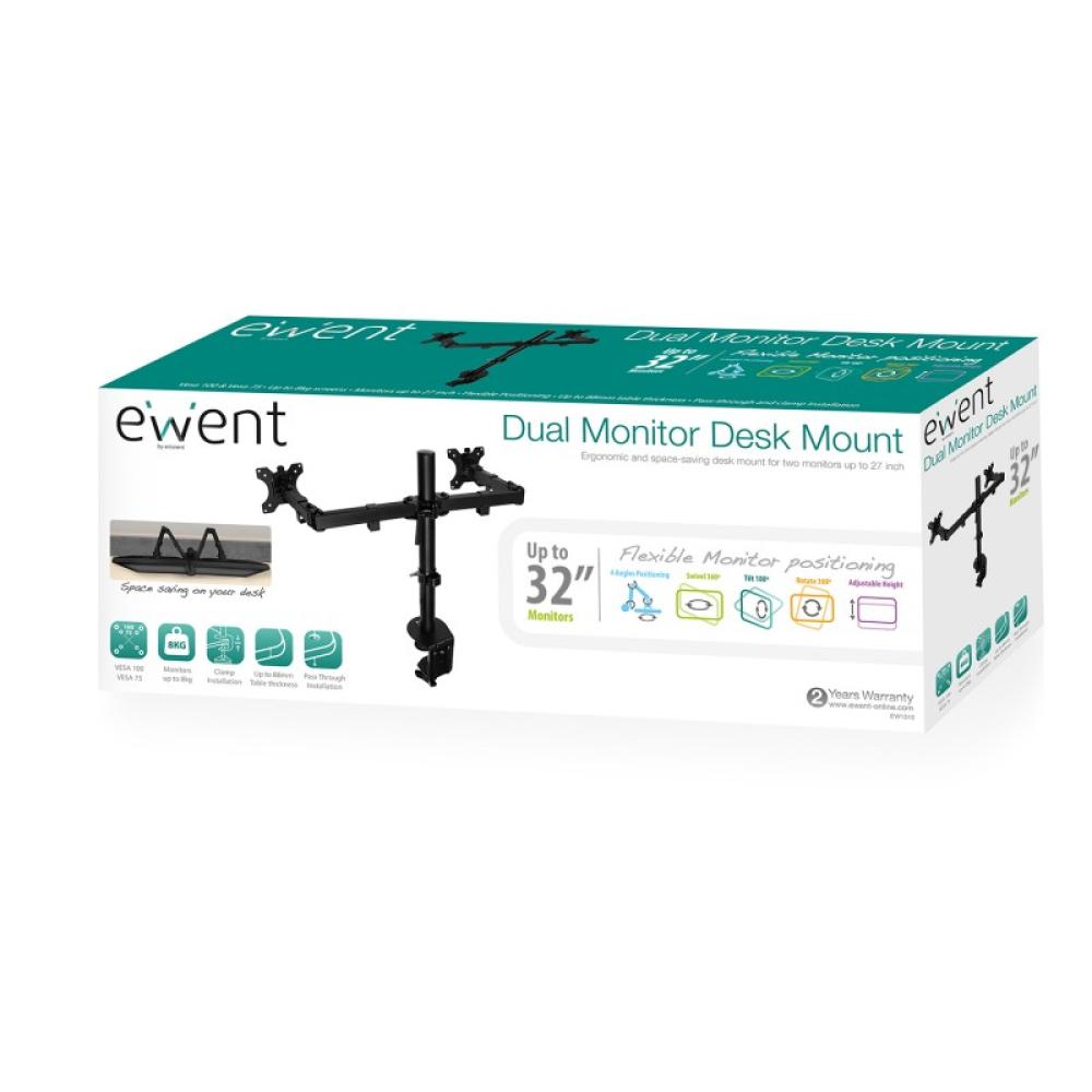 Ewent - EW1512 soporte para monitor 81,3 cm (32") Negro Escritorio