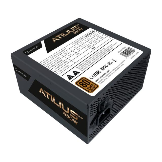 UNYKAch - ATX Atilius 2.0 Black 650W 80+ Bronze unidad de fuente de alimentación 20+4 pin ATX Negro