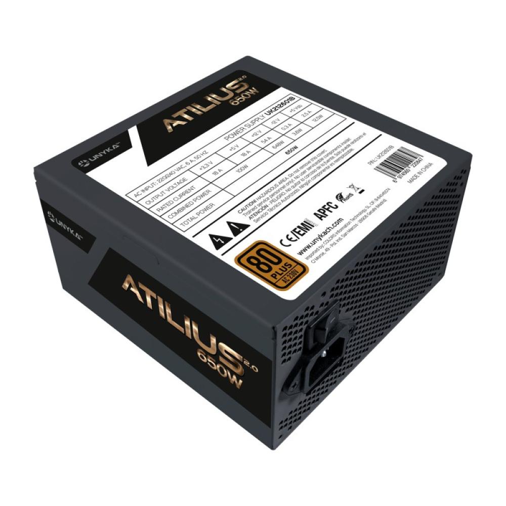 UNYKAch - ATX Atilius 2.0 Black 650W 80+ Bronze unidad de fuente de alimentación 20+4 pin ATX Negro