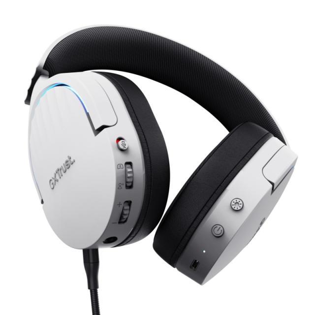 Trust - GXT 491W FAYZO Auriculares Inalámbrico y alámbrico Diadema Juego USB Tipo C Bluetooth Negro, Blanco
