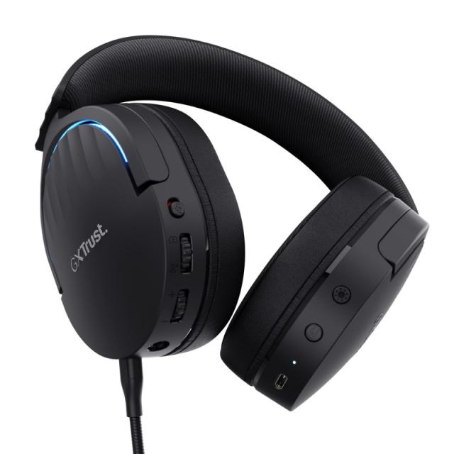 Trust - GXT 491 Fayzo Auriculares Inalámbrico y alámbrico Diadema Juego USB Tipo C Bluetooth Negro