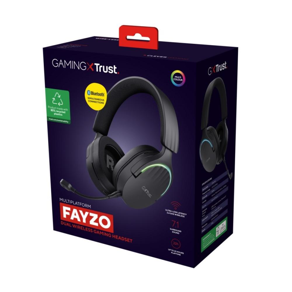 Trust - GXT 491 Fayzo Auriculares Inalámbrico y alámbrico Diadema Juego USB Tipo C Bluetooth Negro