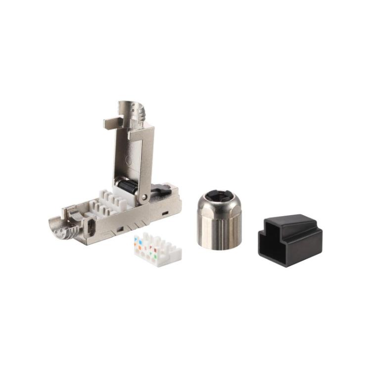 Equip - 121172 conector RJ-45 Negro, Acero inoxidable