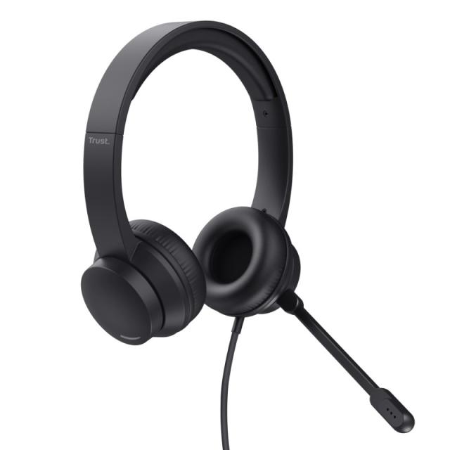 Trust - HS-201 Auriculares Alámbrico Diadema Oficina/Centro de llamadas USB tipo A Negro