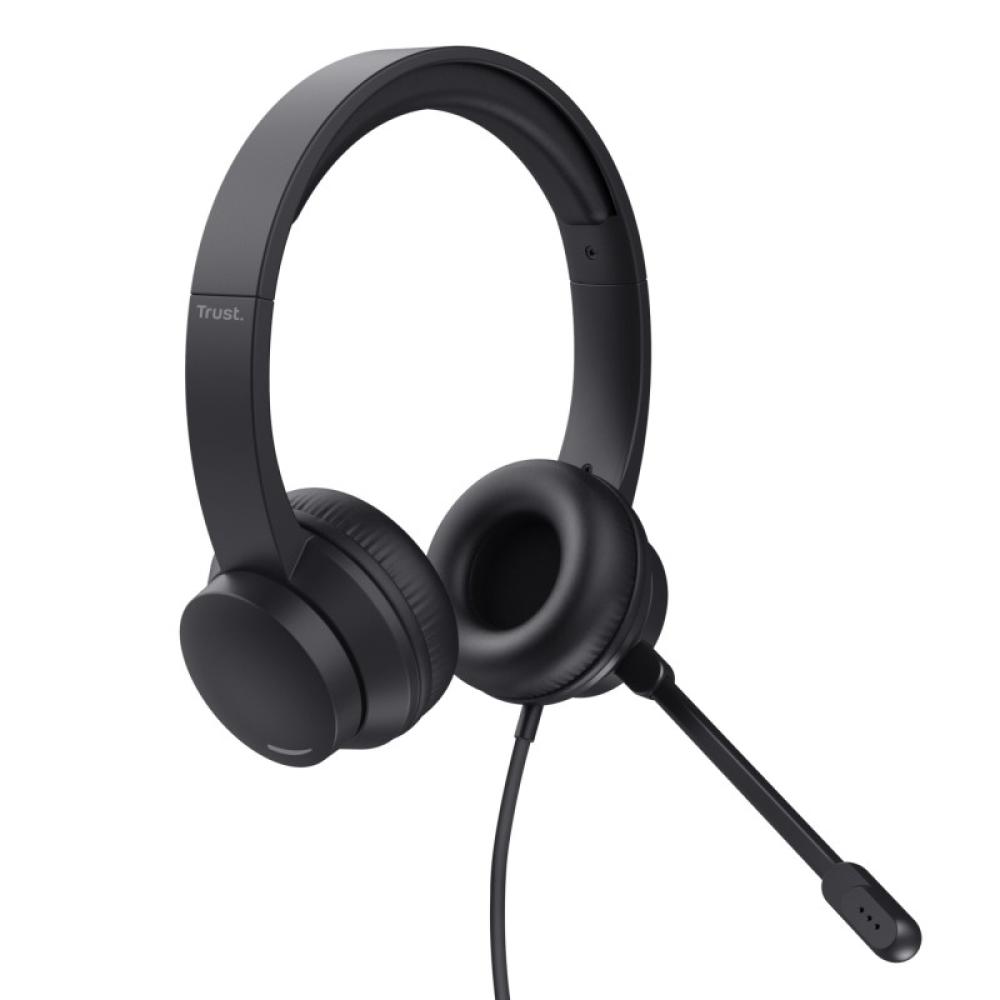 Trust - HS-201 Auriculares Alámbrico Diadema Oficina/Centro de llamadas USB tipo A Negro